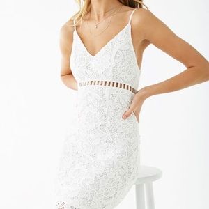 White lace midi dress